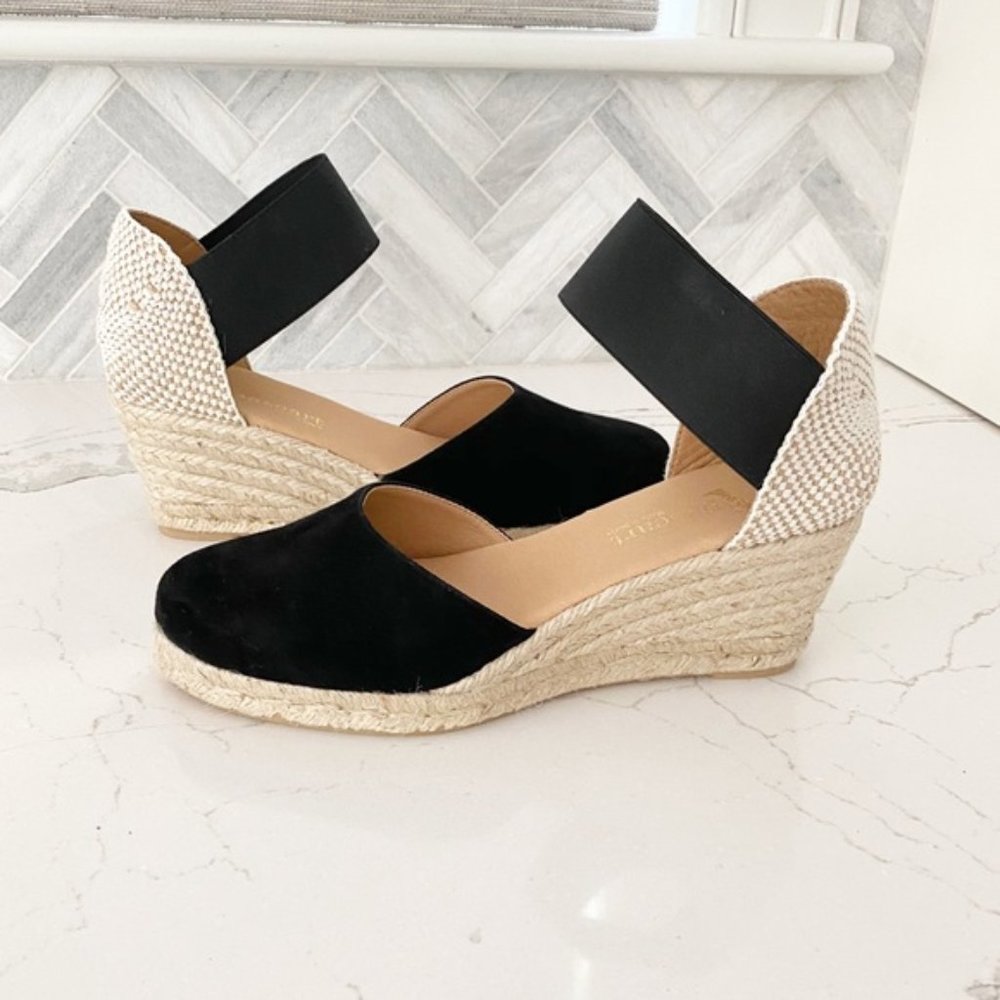 Anthro Paseart Suede Espadrille Wedge Sandals